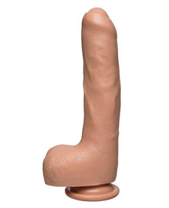 Doc Johnson The D - Uncut D - 9 Inch With Balls - Firmskyn - 8.75&quot; Long And 1.75&quot; Wide - Suction Cup Base - O-Ring Harness Compatible Dildo, Vanilla