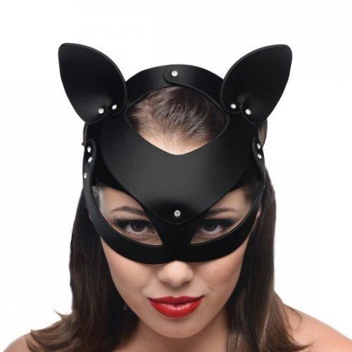 Bad Kitten Leather Cat Mask Black O/S(D0102H50Azy.)