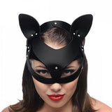 Bad Kitten Leather Cat Mask Black O/S(D0102H50Azy.)
