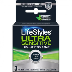 Lifestyles Ultra Sensitive Platinum Latex Condoms Pack Of 3D0102H50Y1Y