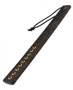 Paddle Brown Pu Floral Print With Gems
