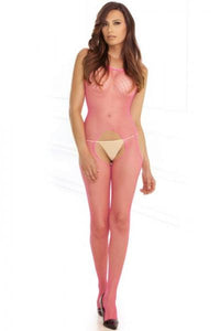 Industrl Net Suspndr Bodystocking Pnk