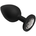 Booty Bling Black Plug Large Silver Stone(D0102H5G4Tu.)