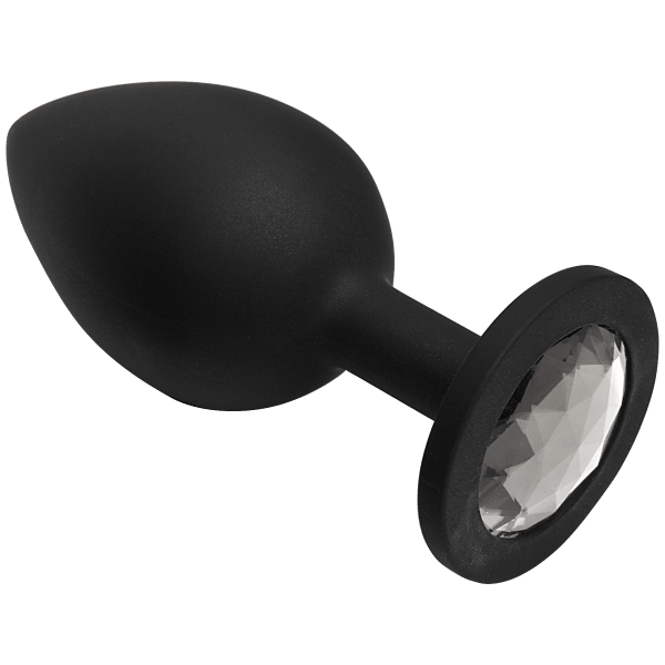 Booty Bling Black Plug Large Silver Stone(D0102H5G4Tu.)