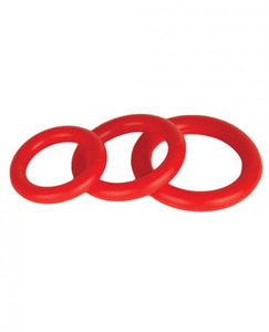 Silicone Stretchy Rings Red 3 Pack
