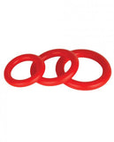 Silicone Stretchy Rings Red 3 Pack