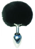 Midnight Metal Bunny Butt Plug Black Rabbit Fur(D0102H5Izuy.)