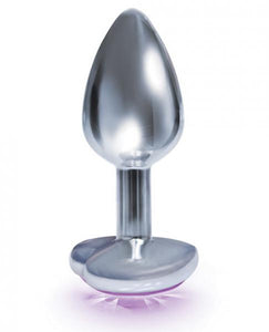The Silver Starter Bejeweled Heart Stainless Steel Plug Violet(D0102H5J6Ly.)