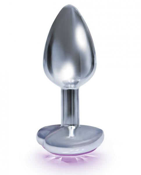 The Silver Starter Bejeweled Heart Stainless Steel Plug Violet(D0102H5J6Ly.)
