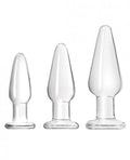 Crystal Glass Anal Trainer Tapered Kit Clear(D0102H5Jdnv.)