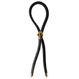 C-Ring Lasso Gold Skull Bead Leather Strap Black