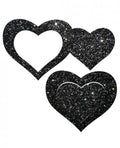 Pastease Glitter Peek A Boob Hearts Pasties Black(D0102H5Q5PV.)