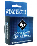 ID Extra Thin Condom 3 Pack Latex Condoms(D0102H5QFSV.)