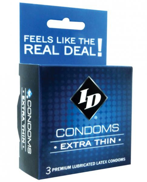 ID Extra Thin Condom 3 Pack Latex Condoms(D0102H5QFSV.)