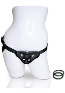 Vibrating Velvet Strap-On Harness Black(D0102H5QRUU.)