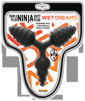 Wet Dreams Triple Play Ninja Butt Plug BlackD0102H5QULY