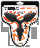 Wet Dreams Triple Play Ninja Butt Plug BlackD0102H5QULY