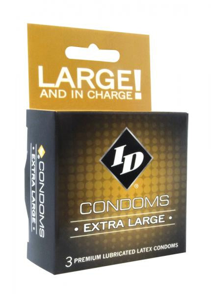 ID Extra Large condom 3 Pack Latex condoms(D0102H7ESN7)