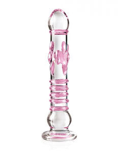 Icicles No. 6- Glass Wand (Clear/Pink)