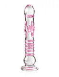 Icicles No. 6- Glass Wand (Clear/Pink)