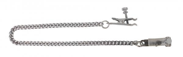 Adjustable Duck Bill Nipple Clamps With Jewel Chain Silver(D0102H7HYG7.)