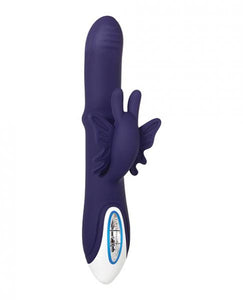 Evolved Novelties - Put A Ring On It - 2 Motors - 16 Functions And Speeds - Rabbit-Style Silicone Rechargeable Vibrator - Purple