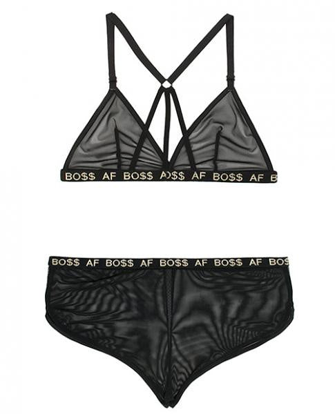 Vibes Boss AF Bralette &amp; Retro Shorts Black M/L(D0102HE954V.)