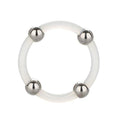 Steel Beaded Silicone Ring Large Clear(D0102He99Au.)