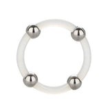 Steel Beaded Silicone Ring Large Clear(D0102He99Au.)