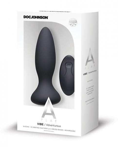 A Play Vibe Rechargeable Adventurous Anal Plug Remote BlackD0102HE9LJY