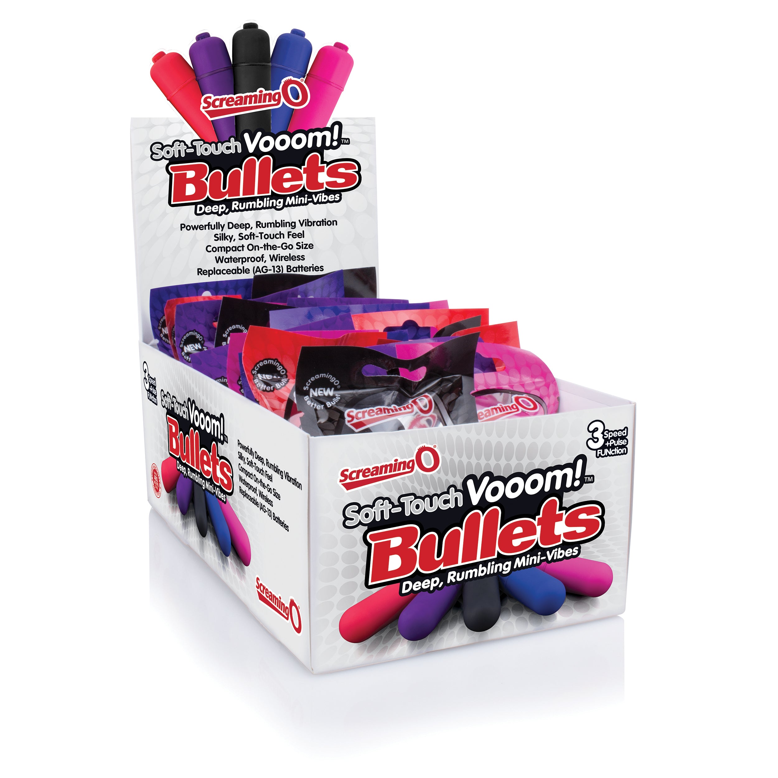 SoftTouch Vooom Bullets  20 Count Pop Box Display  Assorted Colors