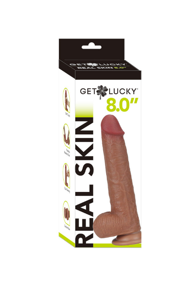 Real Skin 8 Dual Layer Dildo - Light Brown