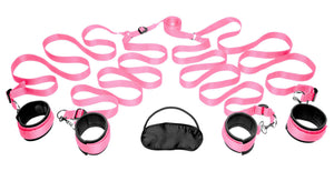 Frisky Bedroom Restraint Bondage Kit, Pink