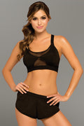 Strike Score More Sports Bra With Netting Inserts  - Large -  Black