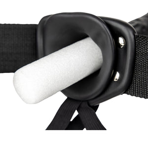 Hollow Strap-On Without Balls 8 Inch - Black