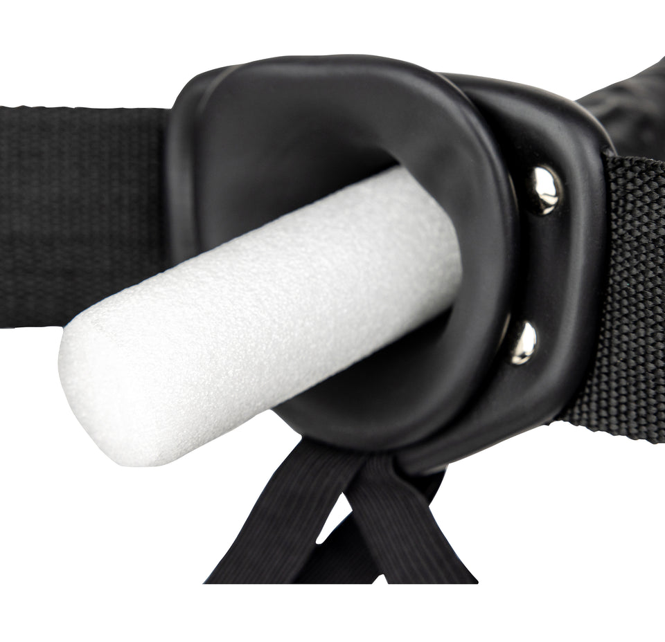 Hollow Strap-On Without Balls 8 Inch - Black