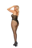 Crochet Net Bodystocking - Queen Size - Black