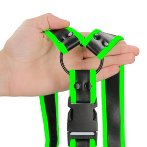 Bonded Leather Buckle Harness - Small/Medium -  Glow In The Dark