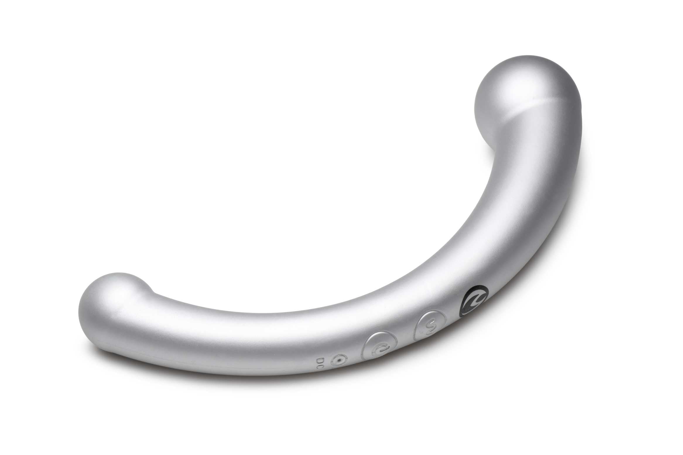 10X Vibra-Crescent Silicone Dual Ended Dildo -  Silver