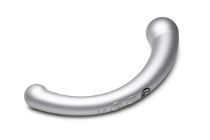 10X Vibra-Crescent Silicone Dual Ended Dildo -  Silver