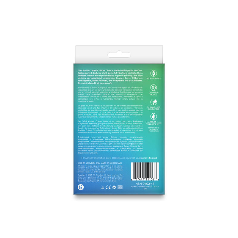 Colours Curve Vibrating 5 Dildo - Teal