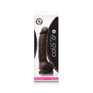 Colours - Dual Density - 5 Inch Dildo - Dark Brown