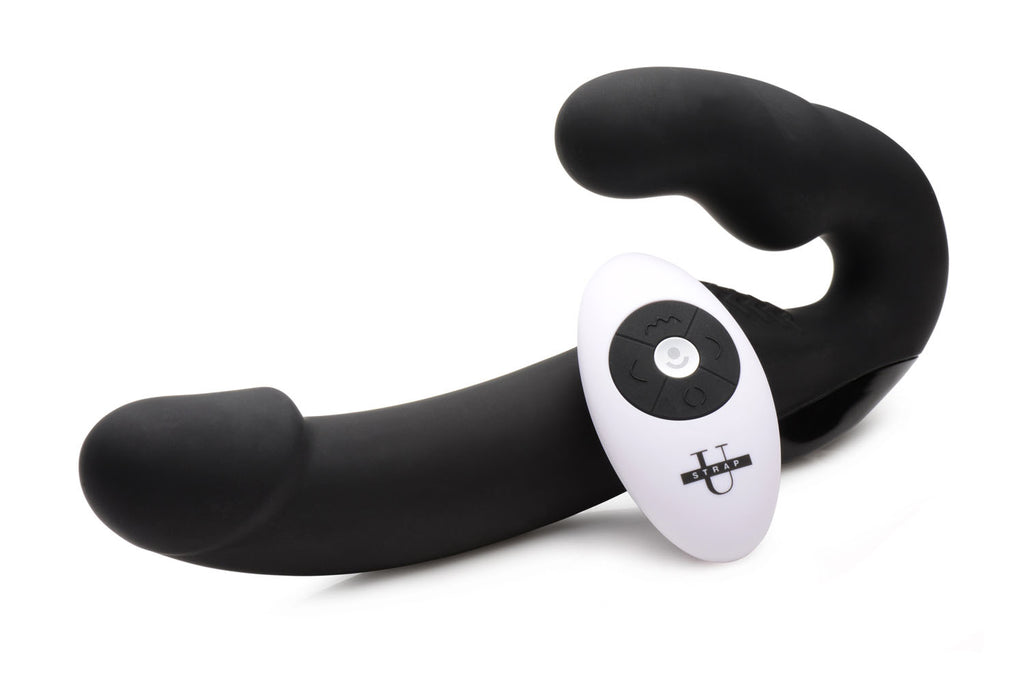 Urge Silicone Strapless Strap On With Remote - Black