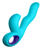 Klio Triple Action Thumping Rabbit Vibrator -  Turquoise