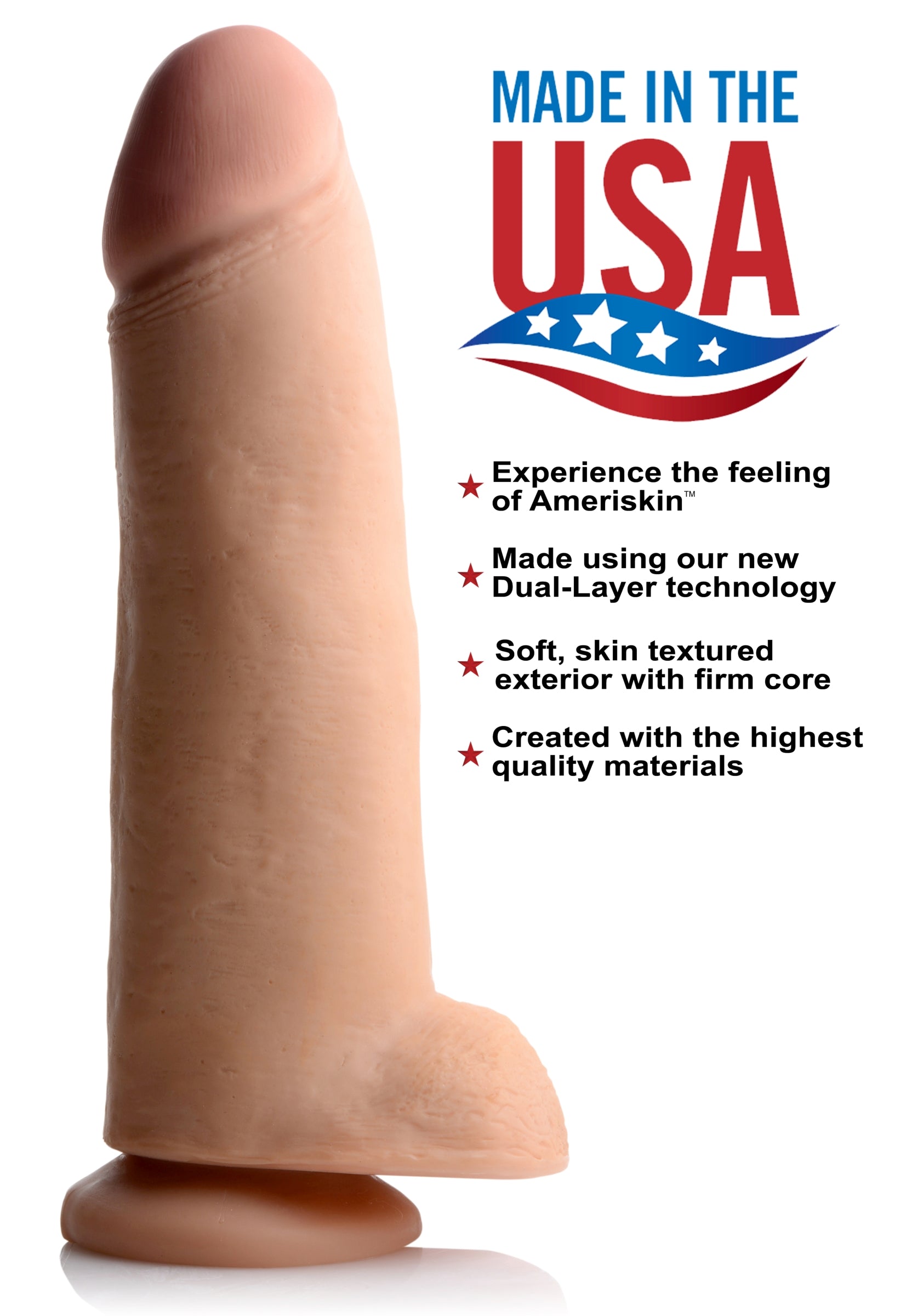 Xr Play Hard 12 Inch Ultra Real Dual Layer Suction Cup Dildo Skin Color Flesh