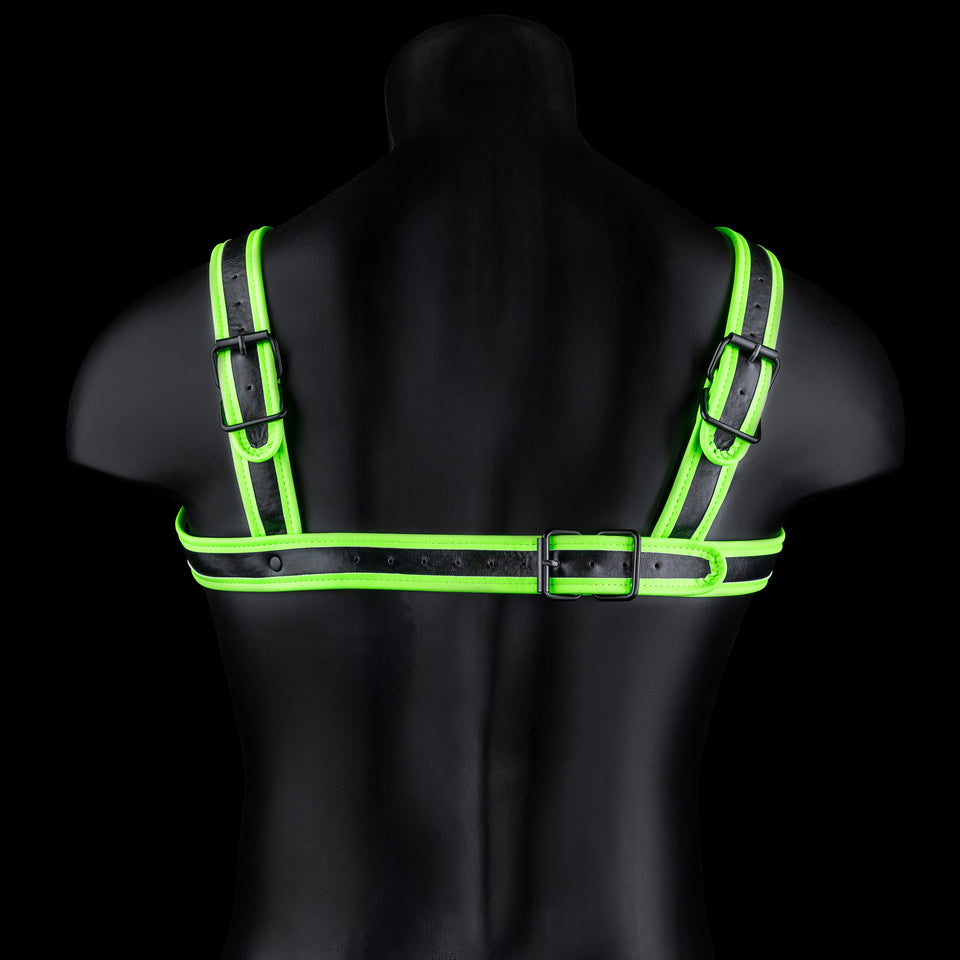 Bonded Leather Buckle Harness - Large/Xlarge -  Glow In The Dark