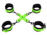 Hand And Ankle Cuffs With Hogtie - Glow In The  Dark