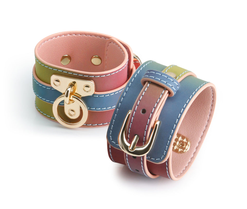 Spectra Bondage Wrist Cuffs Rainbow