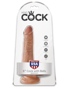 King Cock 6 In Cock W/Balls Tan