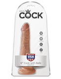 King Cock 6 In Cock W/Balls Tan